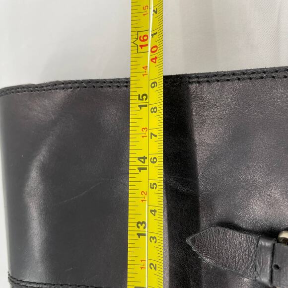 ENZO ANGIOLINI Eero Black Leather Ankle Buckle Harness Knee High Riding Boot 6.5 - Picture 10 of 13